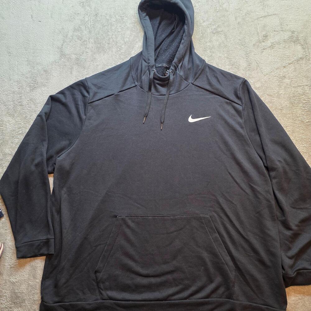 Nike Dri-FIT Hoodie Mens 4XL Black Standard Fit Pullover Swoosh Sweatshirt